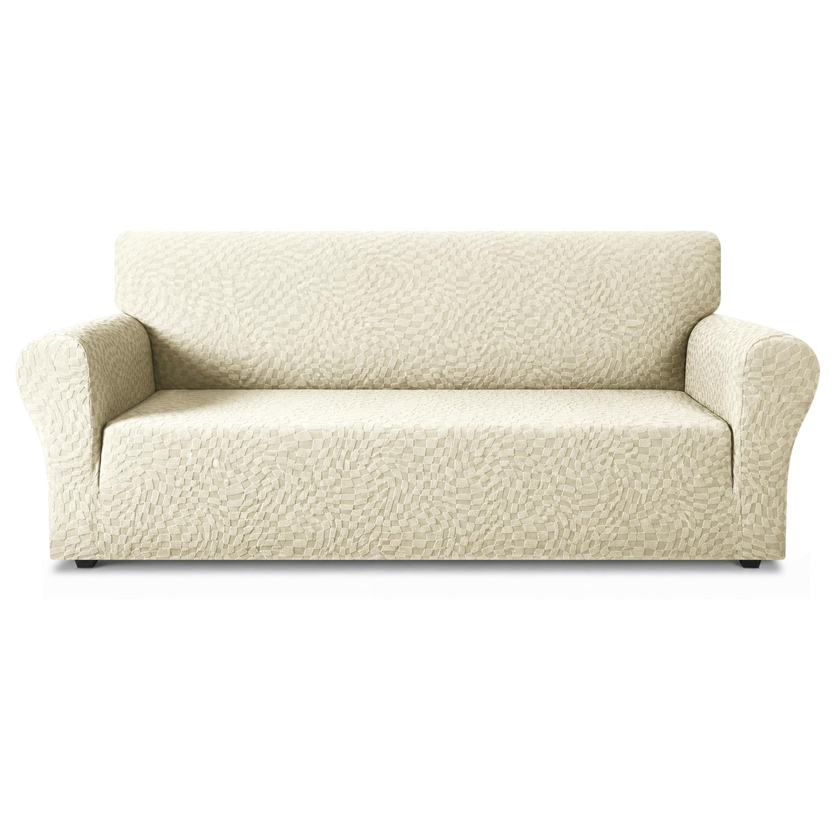 ZNSAYOTX 1 Piece Jacquard Couch Covers for 3 Cushion Couch Living Room High Stretch Sofa Cover Pets Dogs Friendly Anti Slip Thickened Slipcovers Furniture Protector (Sofa, Light Grey)