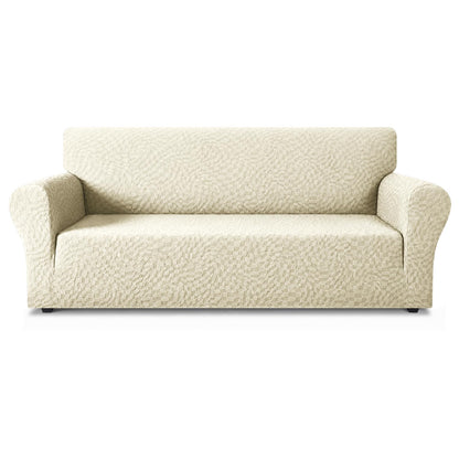 ZNSAYOTX 1 Piece Jacquard Couch Covers for 3 Cushion Couch Living Room High Stretch Sofa Cover Pets Dogs Friendly Anti Slip Thickened Slipcovers Furniture Protector (Sofa, Light Grey)