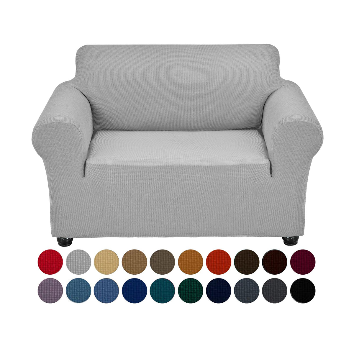 Joccun Stretch Couch Cover Slipcovers, 1-Piece Sofa Covers for 3 Cushion Couch Spandex Jacquard Washable Furniture Protector Cover for Living Room,Kids,Pets(Sofa,Black)