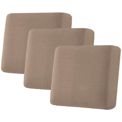 H.VERSAILTEX Super Stretch Individual Seat Cushion Covers Sofa Covers Couch Cushion Cover Slipcover Sets Thick Jacquard Textured Twill Fabric (3 Piece Sofa Cushion Covers, Grey)