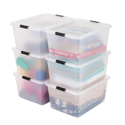 IRIS USA 4-Pack 55 Quart Clip Box with Latching Lid