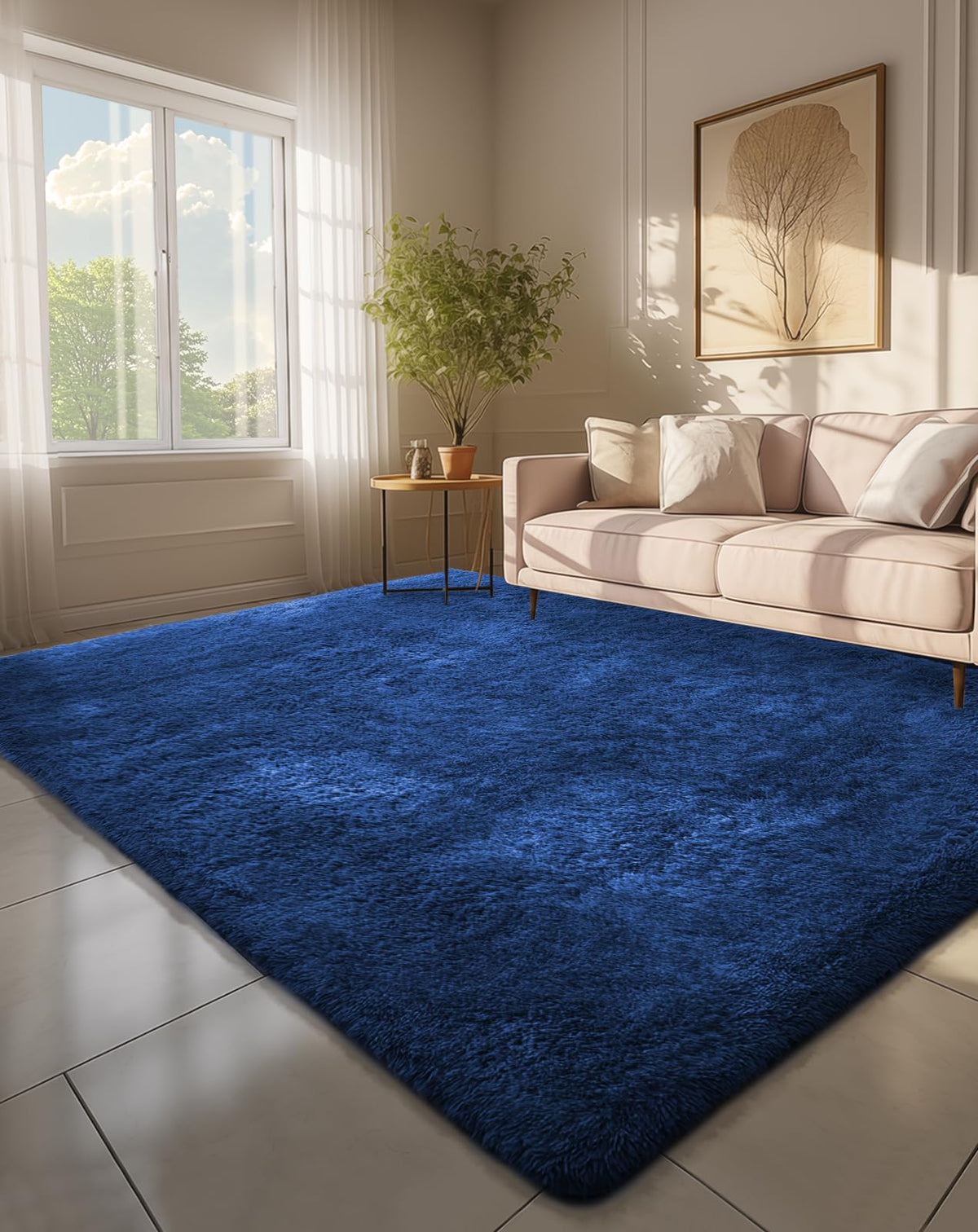 Ophanie Area Rugs 9x12 Living Room, Large Grey Bedroom Carpet, Big Shag Indoor Thick Soft Nursery Rug, Gray Fluffy Carpets for Boy and Girls Room Dorm Home Decor Aesthetic