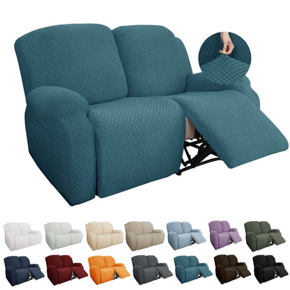 YEMYHOM 8 Pieces Stretch Recliner Sofa Cover Latest Jacquard Reclining Couch Cover with Side Pocket Anti-Slip Fitted 3 Cushion Furniture Slipcovers with Elastic Bottom (Sofa Recliner, Light Gray)