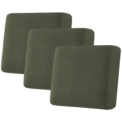 H.VERSAILTEX Super Stretch Individual Seat Cushion Covers - Sofa & Couch Cushion Slipcover Sets - Thick Jacquard Textured Twill Fabric (3 Piece, Island Fossi)