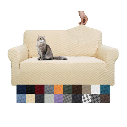 YEMYHOM Couch Cover Latest Jacquard Design High Stretch Sofa Covers for 3 Cushion Couch, Pet Dog Cat Proof Slipcover Non Slip Magic Elastic Furniture Protector (Sofa, Light Gray)
