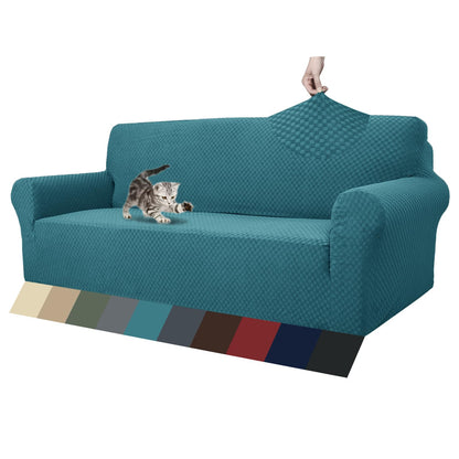 ZNSAYOTX 1 Piece Jacquard Couch Covers for 3 Cushion Couch Living Room High Stretch Sofa Cover Pets Dogs Friendly Anti Slip Thickened Slipcovers Furniture Protector (Sofa, Light Grey)