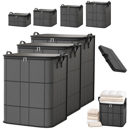 2027 Upgraded XXL Foldable Storage Bag with Reinforced Handles, 220L Fabric Organizer, Portable Moving Storage Bags with Zipper for Bedding, Clothes, Quilts & Moving (3, XXL: 23.6x19.7x27.6 in)