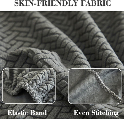 Couch Cushion Covers Sofa Covers Couch Covers for Sofa Pet Friendly Universal Sofa Covers Washable Stretch Slipcovers for Sectional Sofa (Texture Gray,Large Single Seat Cover)