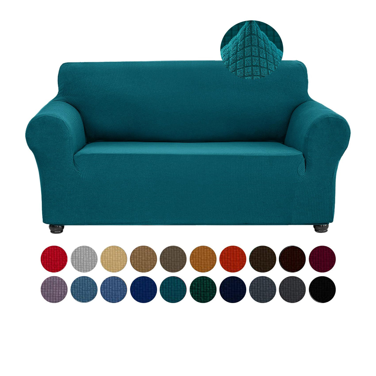 Joccun Stretch Couch Cover Slipcovers, 1-Piece Sofa Covers for 3 Cushion Couch Spandex Jacquard Washable Furniture Protector Cover for Living Room,Kids,Pets(Sofa,Black)