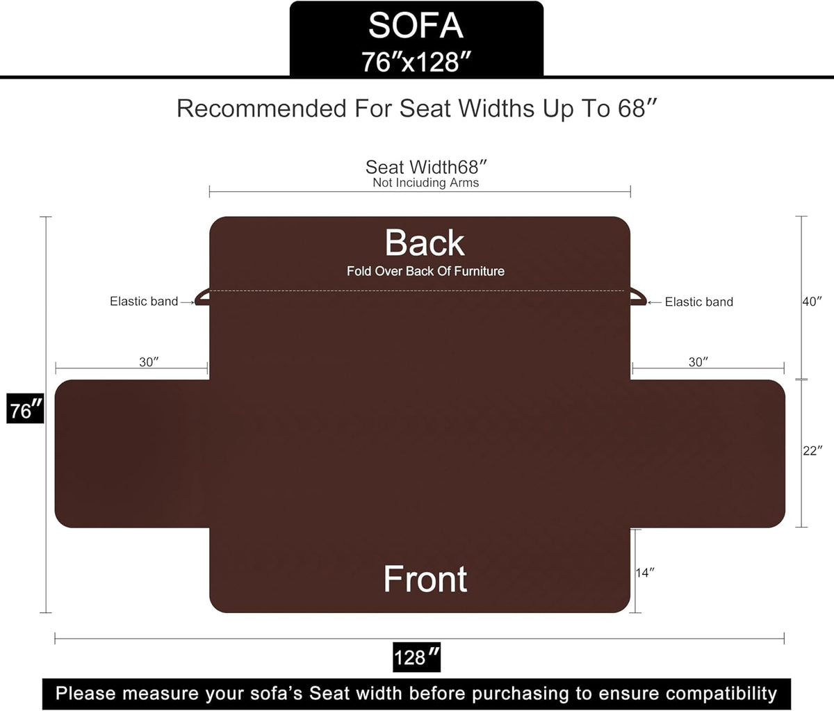 U-NICE HOME Reversible Sofa Cover Couch Cover for Dogs, Coffee/Beige