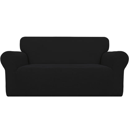 Easy-Going Stretch Loveseat Couch Covers Washable Dark Gray