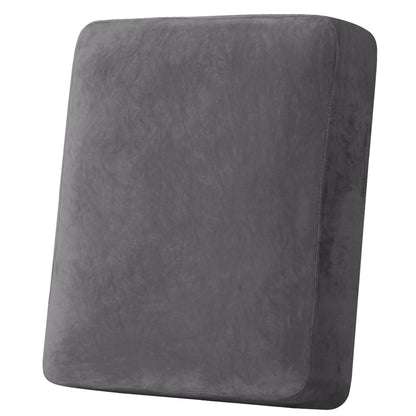 H.VERSAILTEX Velvet Stretch Couch Cushion Cover Plush Cushion Slipcover for Chair Loveseat Sofa Cushion Furniture Protector Seat Cushion Sofa Cover (3 Piece Sofa Cushion Covers, Ivory)