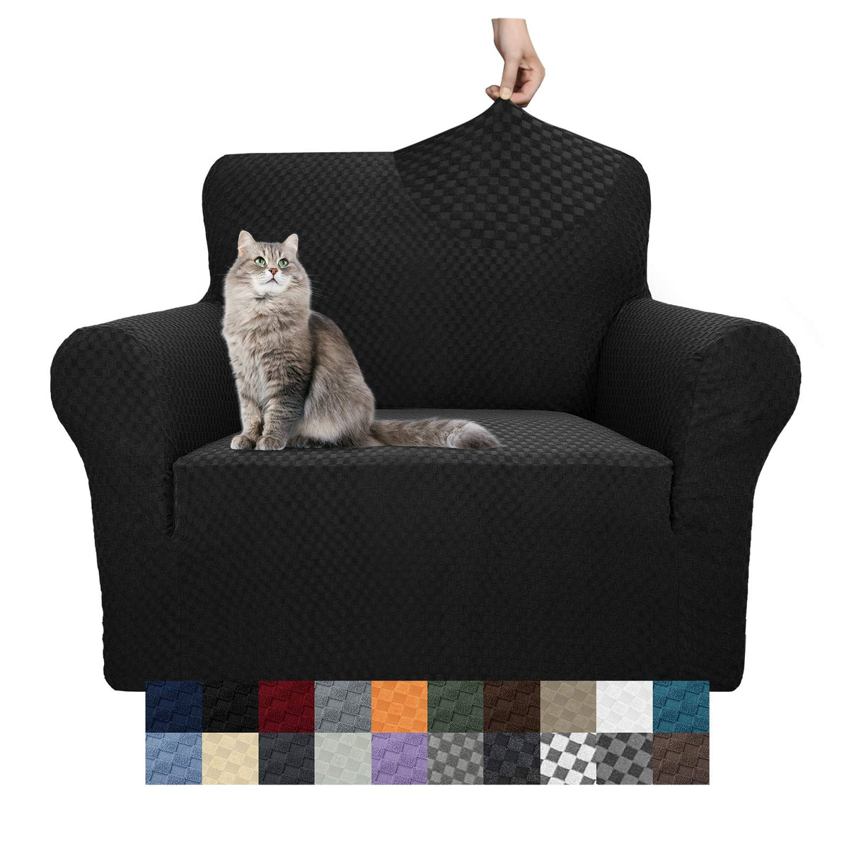 YEMYHOM Couch Cover Latest Jacquard Design High Stretch Sofa Covers for 3 Cushion Couch, Pet Dog Cat Proof Slipcover Non Slip Magic Elastic Furniture Protector (Sofa, Light Gray)