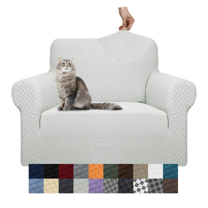 YEMYHOM Couch Cover Latest Jacquard Design High Stretch Sofa Covers for 3 Cushion Couch, Pet Dog Cat Proof Slipcover Non Slip Magic Elastic Furniture Protector (Sofa, Light Gray)