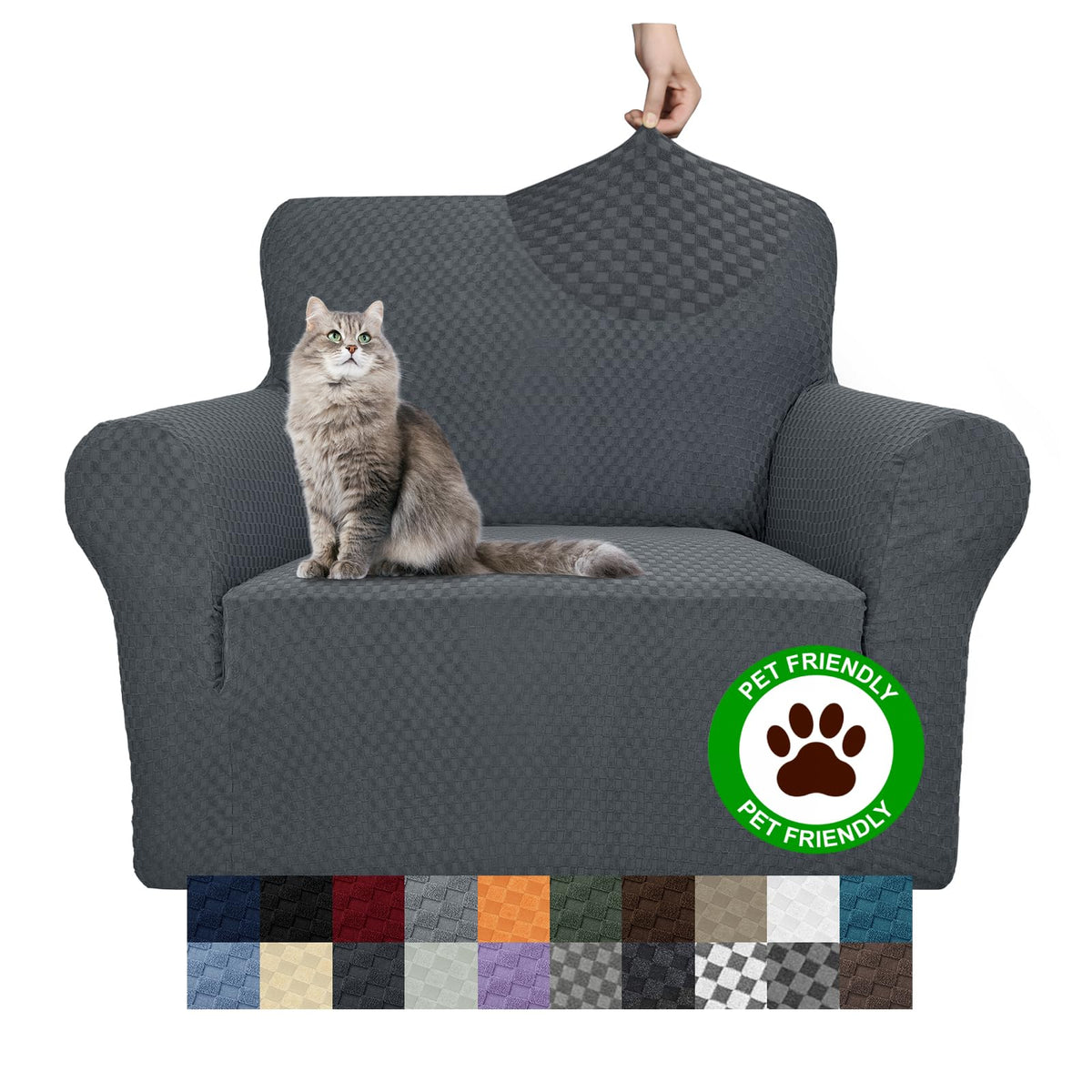 YEMYHOM Couch Cover Latest Jacquard Design High Stretch Sofa Covers for 3 Cushion Couch, Pet Dog Cat Proof Slipcover Non Slip Magic Elastic Furniture Protector (Sofa, Light Gray)