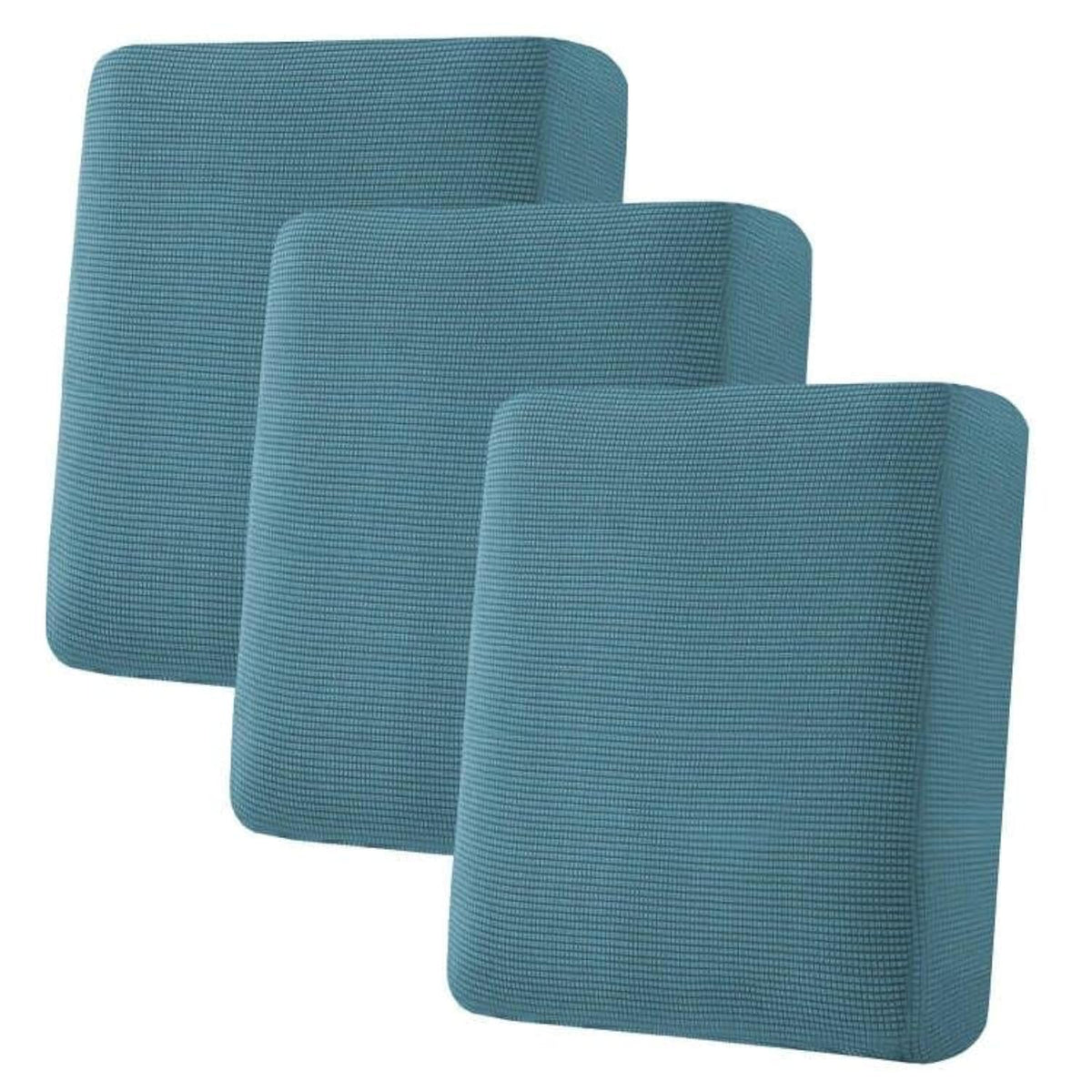 H.VERSAILTEX Super Stretch Individual Seat Cushion Covers - Sofa & Couch Cushion Slipcover Sets - Thick Jacquard Textured Twill Fabric (3 Piece, Island Fossi)
