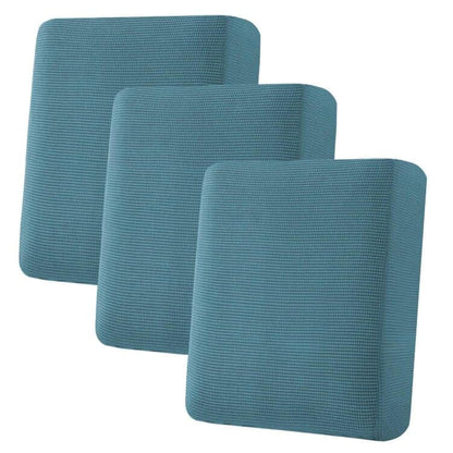 H.VERSAILTEX Super Stretch Individual Seat Cushion Covers - Sofa & Couch Cushion Slipcover Sets - Thick Jacquard Textured Twill Fabric (3 Piece, Island Fossi)