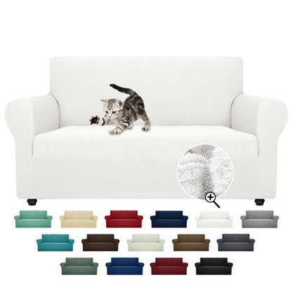 ZNSAYOTX Super Stretch Couch Cover (72"-92") Universal Sofa Covers with Elastic Bottom, Dog Cat Pets Friendly Washable Furniture Protector Fitted Sofa Slipcovers Stay in Place (Dark Grey, Sofa)