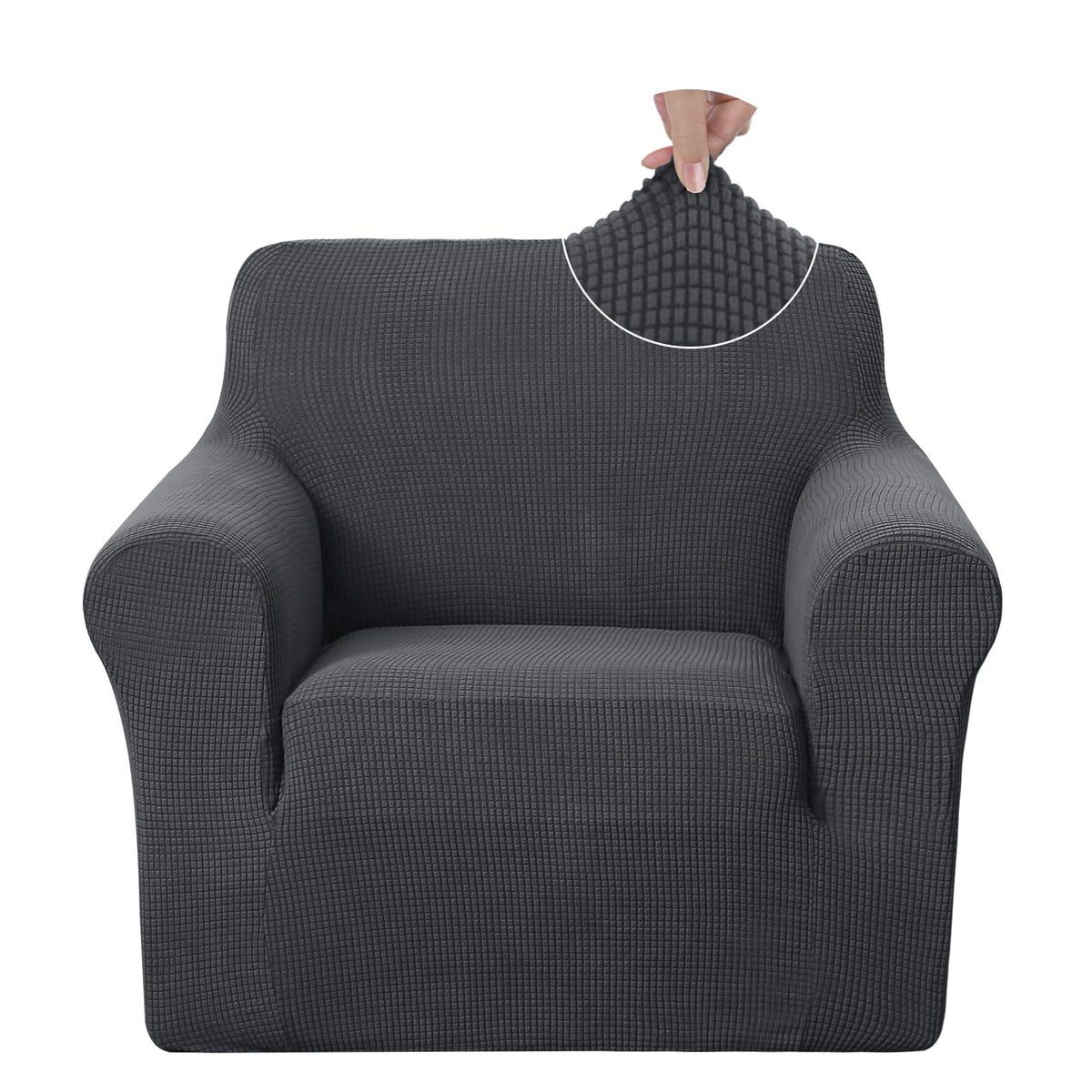 U-NICE HOME Stretch Couch Cover Slipcover for 3 Cushion Sofa, Chocolate