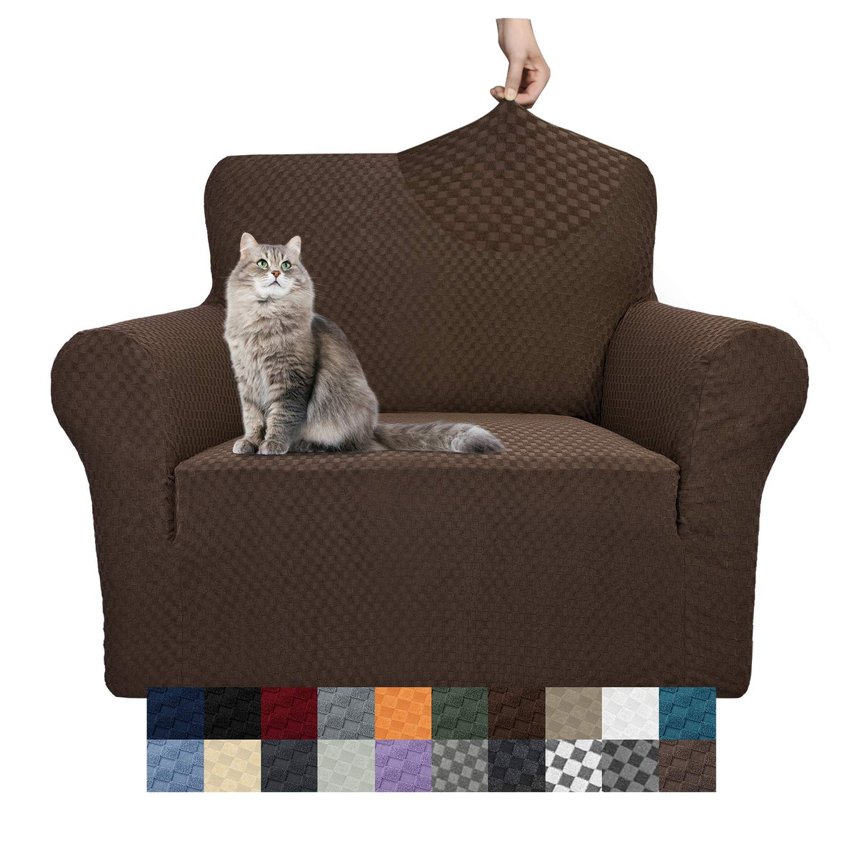 YEMYHOM Couch Cover Latest Jacquard Design High Stretch Sofa Covers for 3 Cushion Couch, Pet Dog Cat Proof Slipcover Non Slip Magic Elastic Furniture Protector (Sofa, Light Gray)