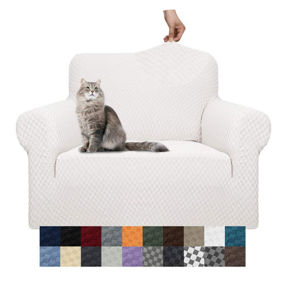 YEMYHOM Couch Cover Latest Jacquard Design High Stretch Sofa Covers for 3 Cushion Couch, Pet Dog Cat Proof Slipcover Non Slip Magic Elastic Furniture Protector (Sofa, Light Gray)