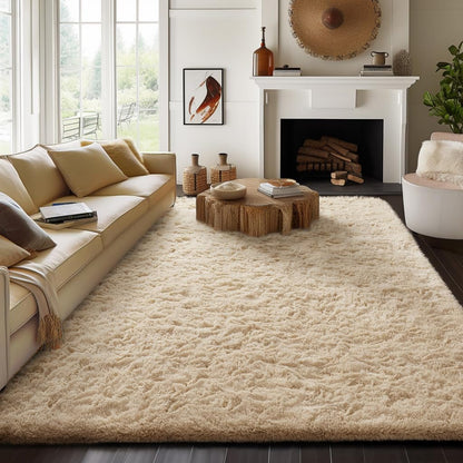 Ophanie Area Rugs 9x12 Living Room, Large Grey Bedroom Carpet, Big Shag Indoor Thick Soft Nursery Rug, Gray Fluffy Carpets for Boy and Girls Room Dorm Home Decor Aesthetic