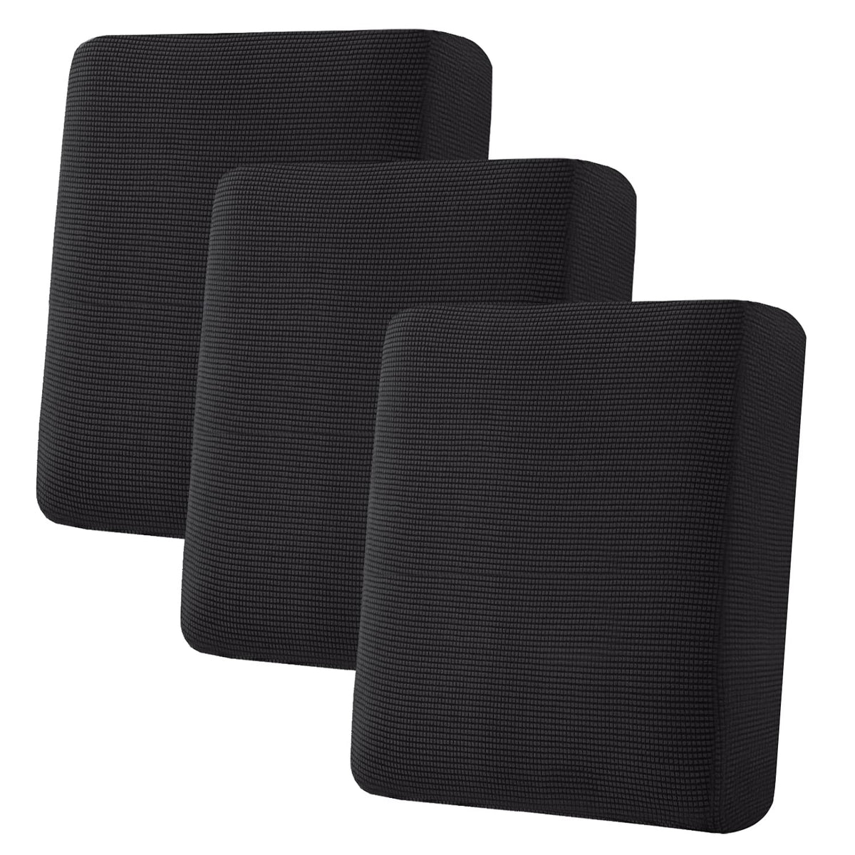 H.VERSAILTEX Super Stretch Individual Seat Cushion Covers - Sofa & Couch Cushion Slipcover Sets - Thick Jacquard Textured Twill Fabric (3 Piece, Island Fossi)