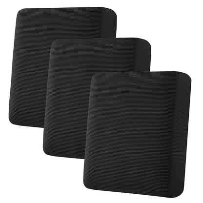 H.VERSAILTEX Super Stretch Individual Seat Cushion Covers Sofa Covers Couch Cushion Cover Slipcover Sets Thick Jacquard Textured Twill Fabric (3 Piece Sofa Cushion Covers, Grey)