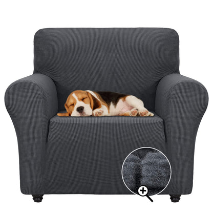 ZNSAYOTX Super Stretch Couch Cover (72"-92") Universal Sofa Covers with Elastic Bottom, Dog Cat Pets Friendly Washable Furniture Protector Fitted Sofa Slipcovers Stay in Place (Dark Grey, Sofa)