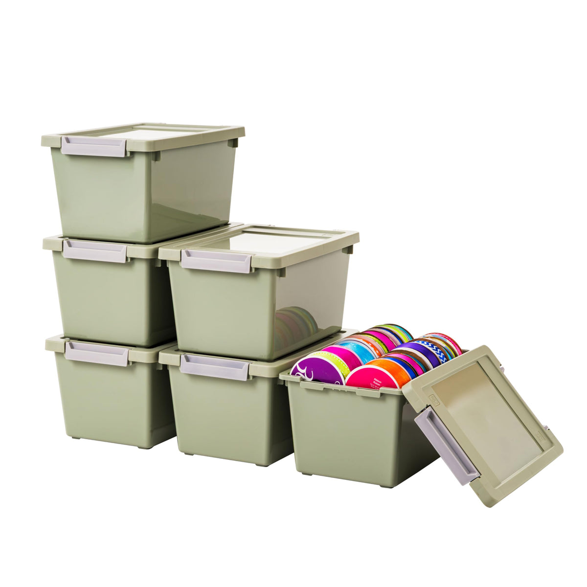 IRIS USA Storage Bins with Lids |Made in USA| 12 Qt - (4-Pack) - Clear