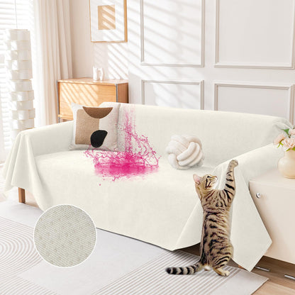 Deep Dream Cat-Scratch Resistant Couch Cover, Waterproof Sofa Cover for 3 Cushion Couch Washable, Pet Friendly Couch Protectors Anti Slip Thickened Love Seat Slipcovers for Pets, 71" x 118", Dark Grey