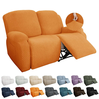 YEMYHOM 8 Pieces Stretch Recliner Sofa Cover Latest Jacquard Reclining Couch Cover with Side Pocket Anti-Slip Fitted 3 Cushion Furniture Slipcovers with Elastic Bottom (Sofa Recliner, Light Gray)