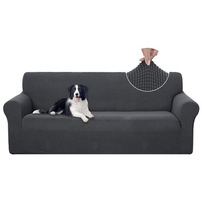 U-NICE HOME Stretch Couch Cover Slipcover for 3 Cushion Sofa, Chocolate