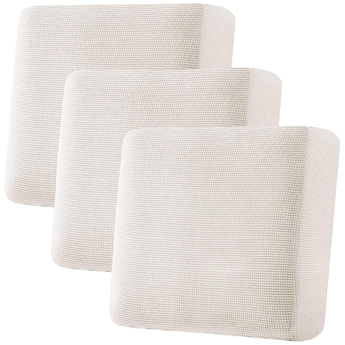 H.VERSAILTEX Super Stretch Individual Seat Cushion Covers - Sofa & Couch Cushion Slipcover Sets - Thick Jacquard Textured Twill Fabric (3 Piece, Island Fossi)