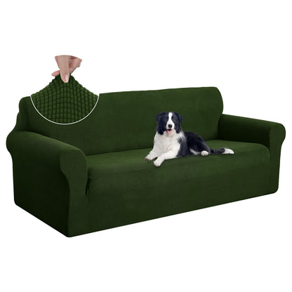 U-NICE HOME Stretch Couch Cover Slipcover for 3 Cushion Sofa, Chocolate