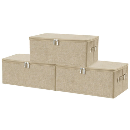 ANMINY Fabric Storage Bins with Zipper Lids, 15"x10"x6", Gray, 1 PCS