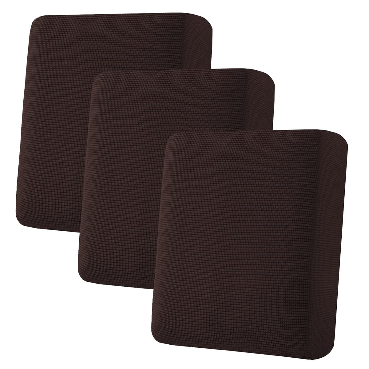 H.VERSAILTEX Super Stretch Individual Seat Cushion Covers - Sofa & Couch Cushion Slipcover Sets - Thick Jacquard Textured Twill Fabric (3 Piece, Island Fossi)