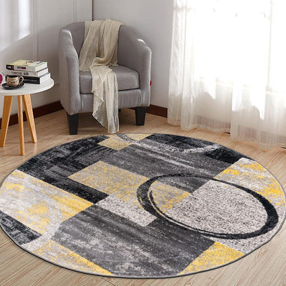 Rugshop Circle Design Contemporary Durable Area Rug Gray 7'10" x 10'2"