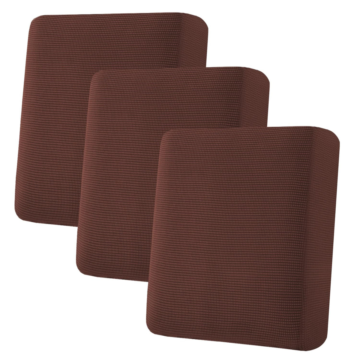 H.VERSAILTEX Super Stretch Individual Seat Cushion Covers - Sofa & Couch Cushion Slipcover Sets - Thick Jacquard Textured Twill Fabric (3 Piece, Island Fossi)