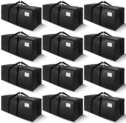 SWEET DOLPHIN 8 Pack 200LB Heavy-Duty Moving Bags with Wrap-Around Handles, Extra Large Storage Totes for Space Saving, Clothes Storage Bags, College Dorm Essentials, Blue, 24 Gal
