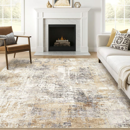 LOONGRUG 6x9 Area Rugs Washable Neutral Modern Abstract Living Room Rug