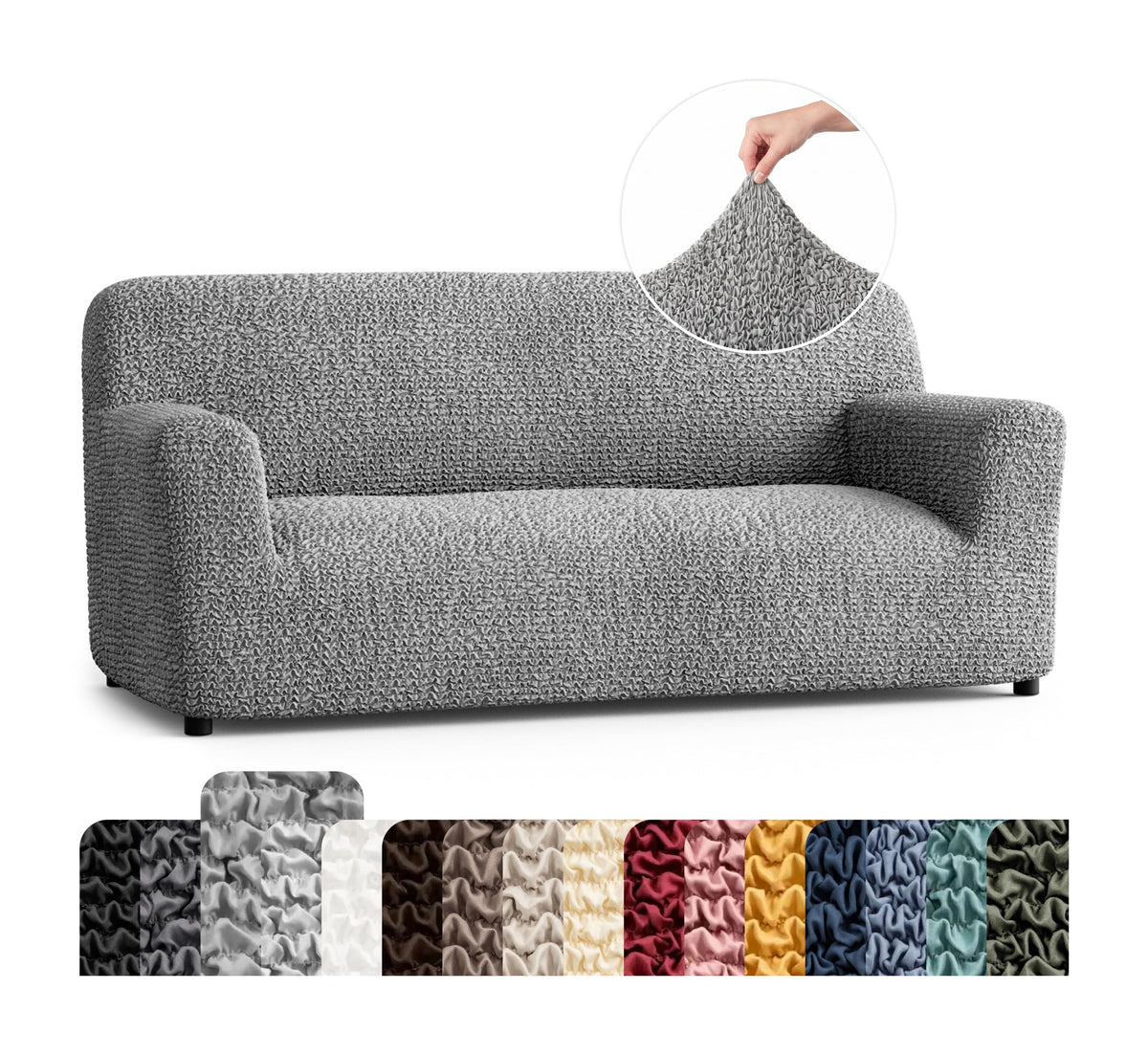 PAULATO Premium Stretch Couch Covers for Sofa - Sofa Chair Cover Washable, Dogs & Pets Friendly - Elastic Polyester Loveseat Slipcovers - Non-Slip Love Seat Couch Covers - Moss Green (64"-85" Wide)