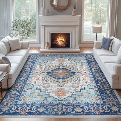 Lofus 8x10 Area Rugs for Living Room Bedroom, Soft Boho Carpet Floral Brown