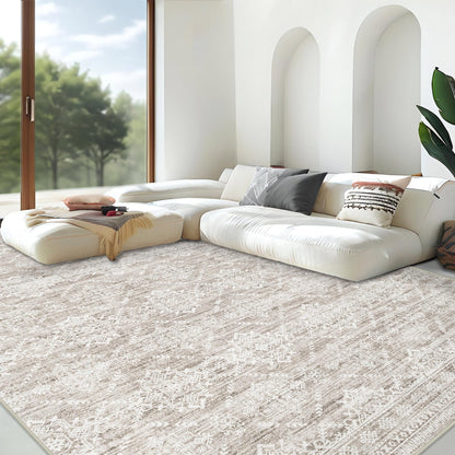 Area Rug Living Room Rugs 8x10 - Large Soft Boho Geometric Rug, Non-Slip Foldable Washable Rugs Non Shedding Morden Indoor Floor Carpet for Living Room Bedroom Office Dining Room(Brown Green,8'x10')