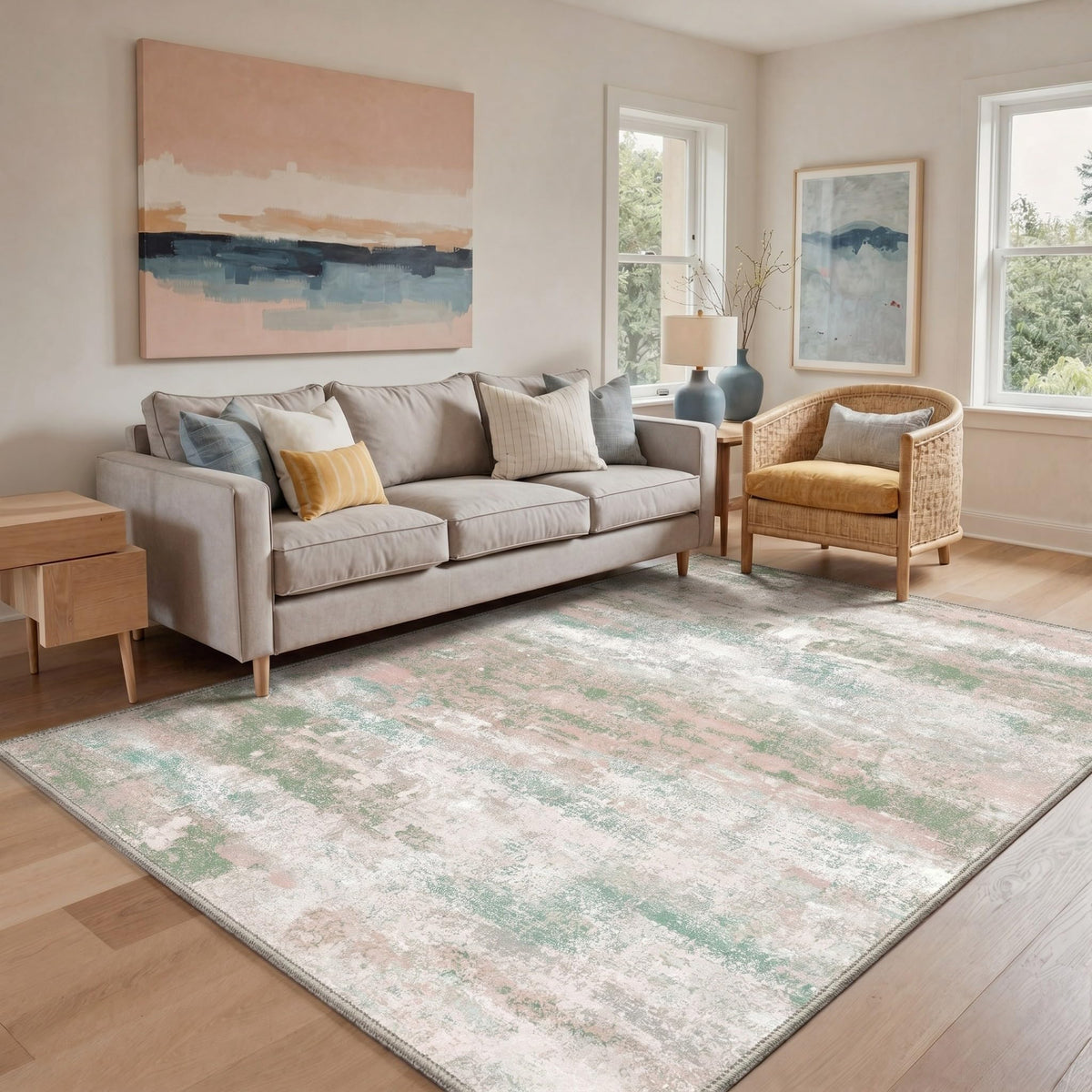 BEIMO 5X7 Area Rug for Living Room, Modern Abstract Washable Soft Non Slip