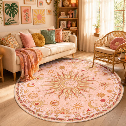 Vacuum-Friendly, 8x10 Washable Area Rug, Black Gold Beige Red