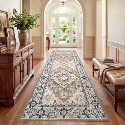 Lofus 8x10 Area Rugs for Living Room Bedroom, Soft Boho Carpet Floral Brown