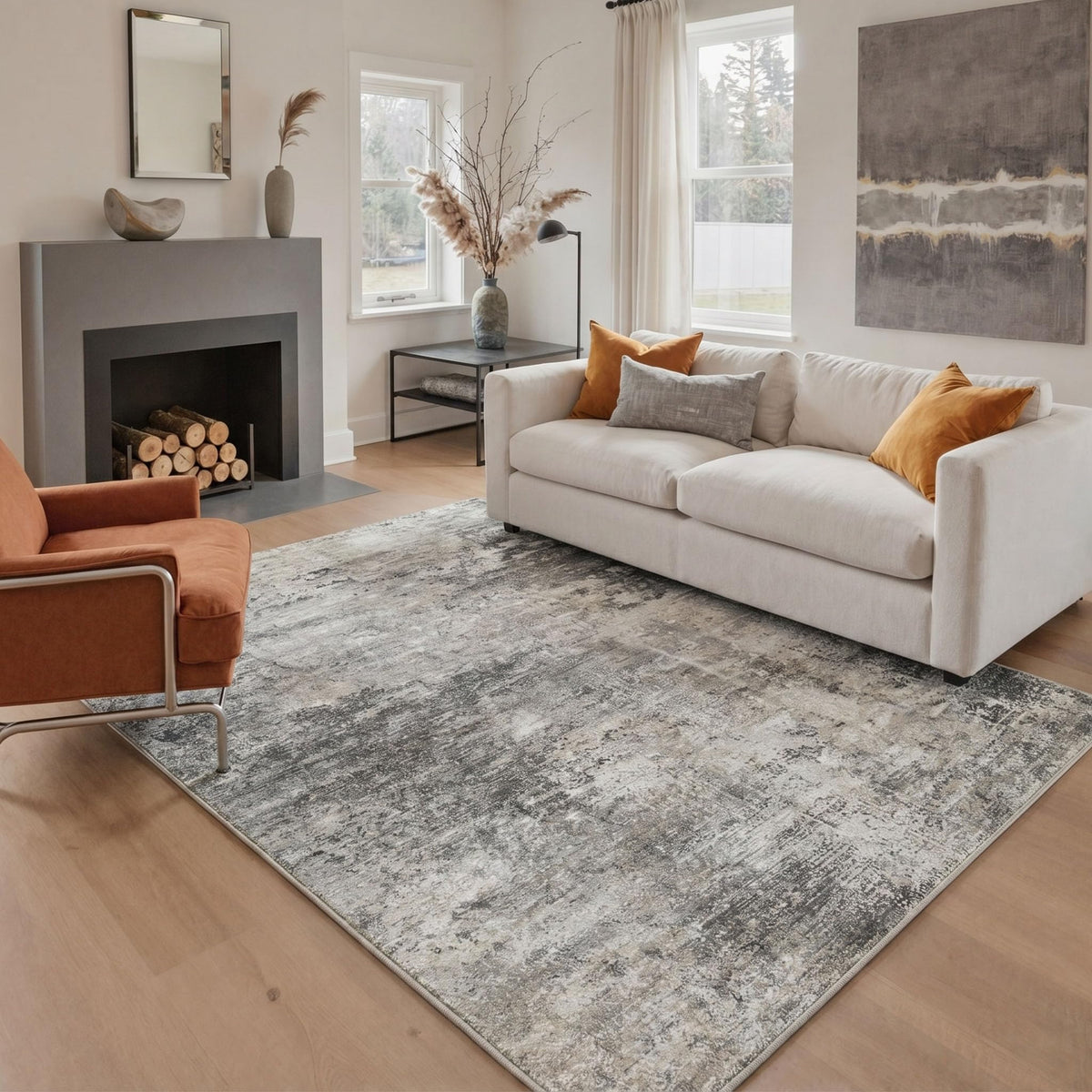 BEIMO 5X7 Area Rug for Living Room, Modern Abstract Washable Soft Non Slip