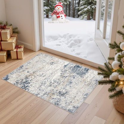 DMOYEST Area Rug Living Room Rugs 9x12 Washable Abstract Grey Carpet