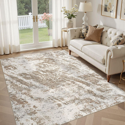 DMOYEST Area Rug Living Room Rugs 9x12 Washable Abstract Grey Carpet